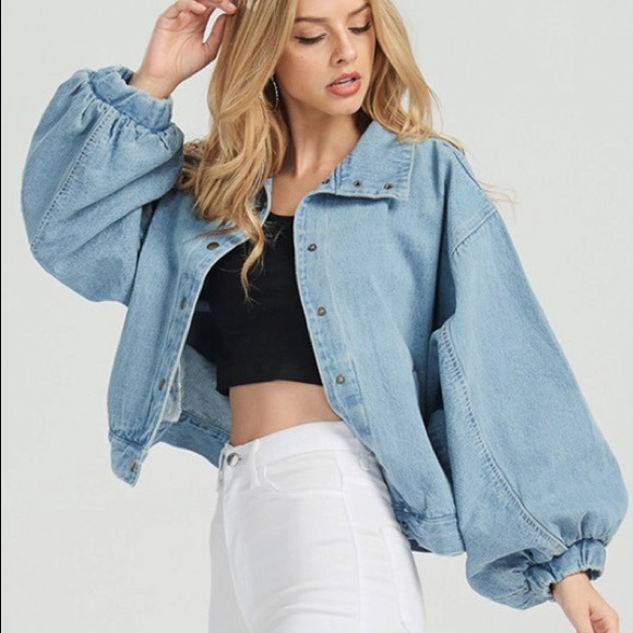 jean jacket with bell sleeves